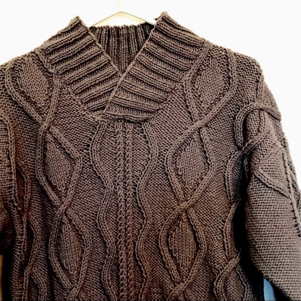 Hand knitted grey sweater